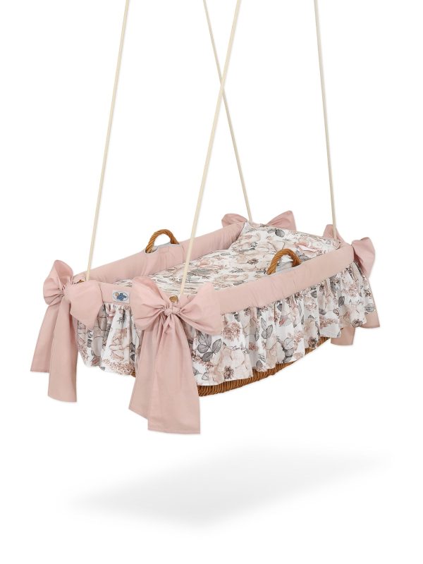 Moses Basket Hanging crib - Sepia roses