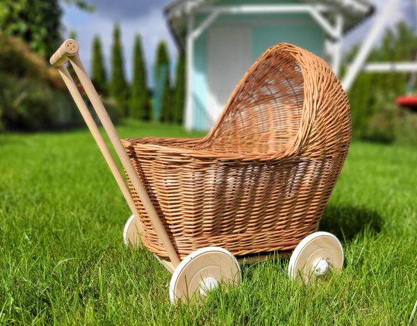 Wicker doll pushchair - natural - Image 5