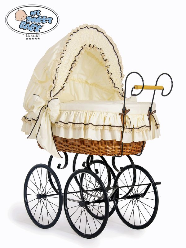 Moses Basket/Retro wicker crib Emma - Cream