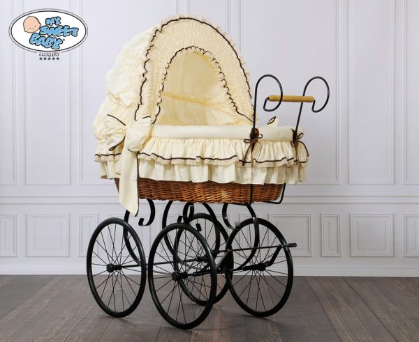 Moses Basket/Retro wicker crib Emma - Cream - Image 2