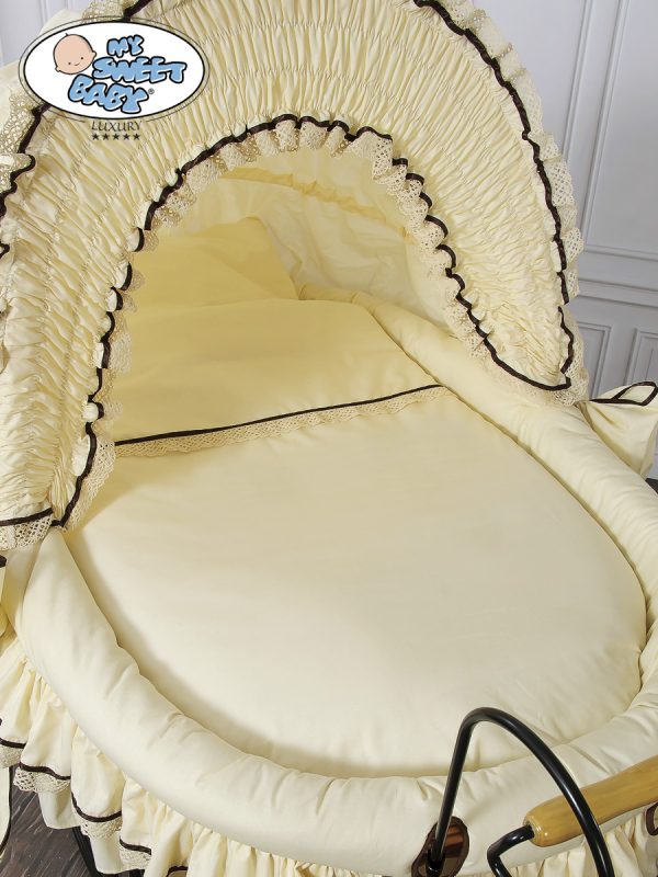 Moses Basket/Retro wicker crib Emma - Cream - Image 3