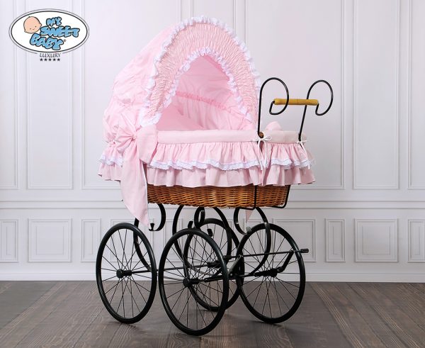 Moses Basket/Retro wicker crib Victoria - Pink - Image 3