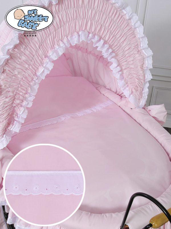 Moses Basket/Retro wicker crib Victoria - Pink - Image 4
