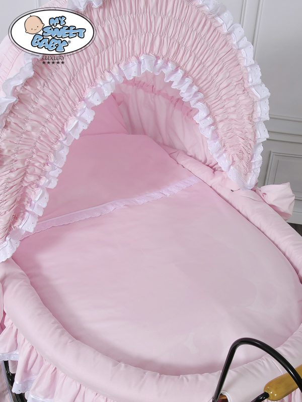 Moses Basket/Retro wicker crib Victoria - Pink - Image 5