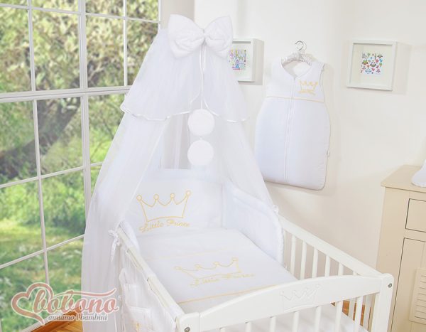 Bedding set 5pcs with mosquito-net- Little Prince/Princess white