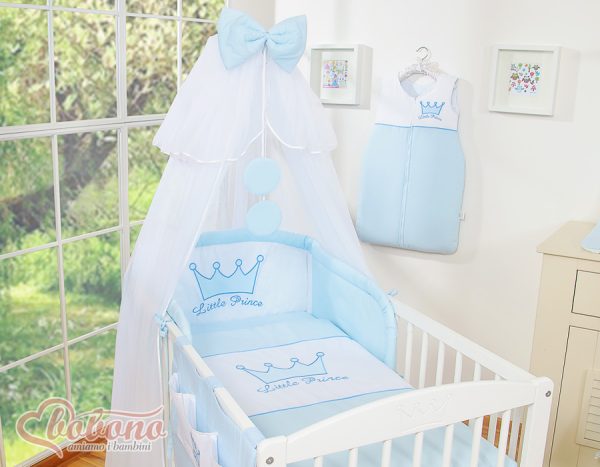 Bedding set 5pcs with mosquito-net- Little Prince/Princess blue