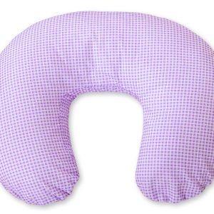 Breastfeeding Pillow Nursing Croissant Pillow, removable, Hands-Free Feeding - lilac checkered
