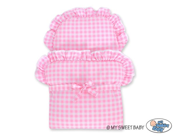 Wicker dolls' pram with pink bedding and padding - natural - Image 3