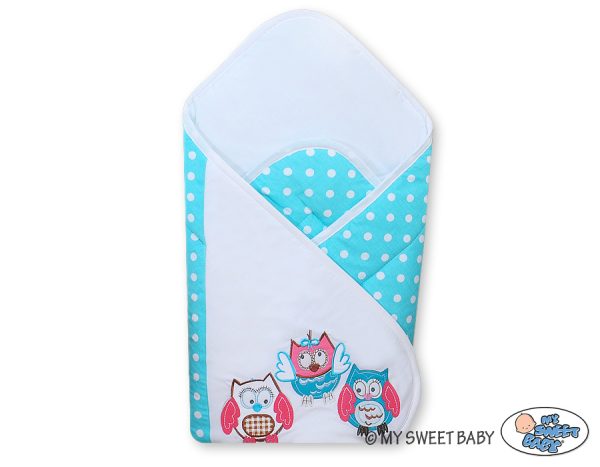 Baby nest with stiffenig- Owls Bigi Zibi & Adele turquoise - Image 2