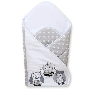 Baby nest with stiffenig- Owls Bigi Zibi & Adele grey-black