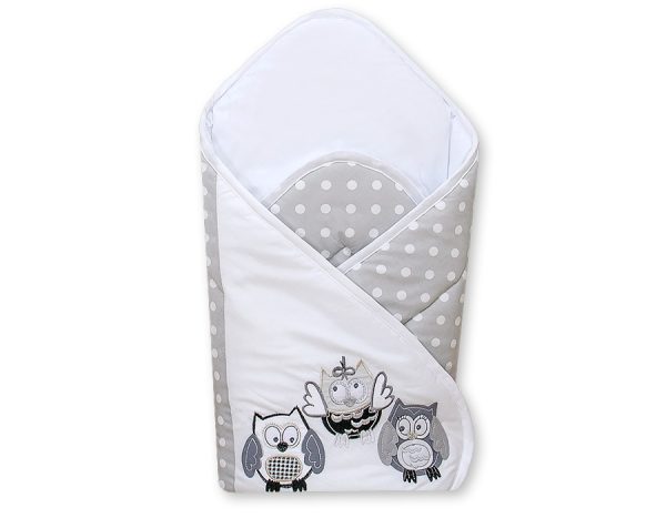 Baby nest with stiffenig- Owls Bigi Zibi & Adele grey-black