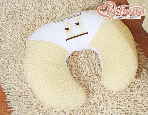 Breastfeeding Pillow Nursing Croissant Pillow, removable, Hands-Free Feeding- carousel cream - Image 4