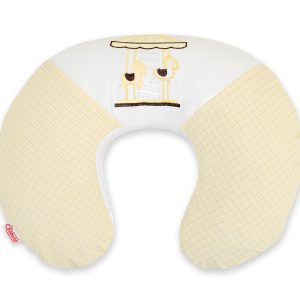 Breastfeeding Pillow Nursing Croissant Pillow, removable, Hands-Free Feeding- carousel cream