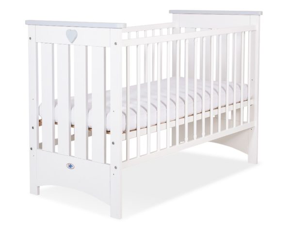 Wooden baby cot 120x60cm Lorenzo III white-grey, with teething rail - Image 2