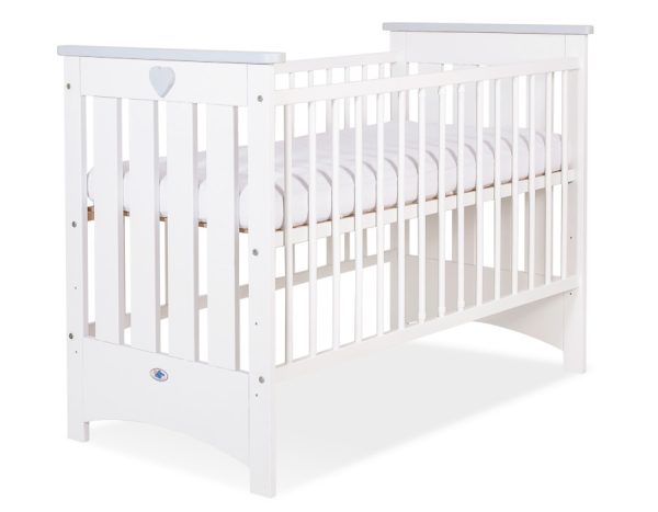 Wooden baby cot 120x60cm Lorenzo III white-grey, with teething rail - Image 3