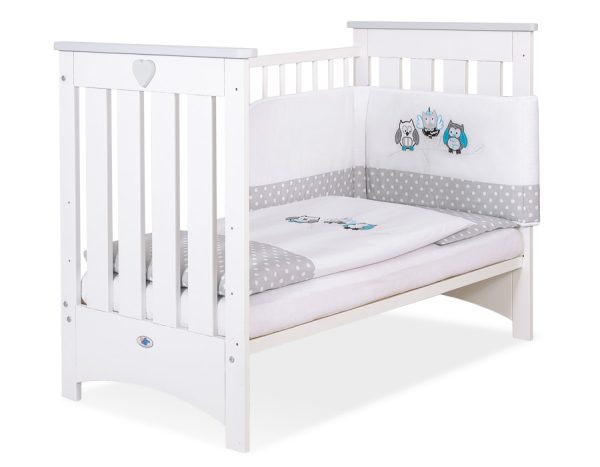 Wooden baby cot 120x60cm Lorenzo III white-grey, with teething rail - Image 4
