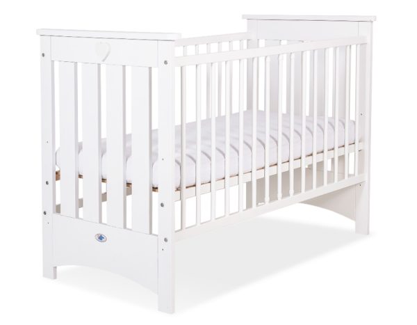 Wooden baby cot  120x60cm Lorenzo III white, with teething rail - Image 2