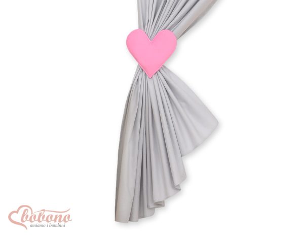 Children's room curtains with hearts grey and pink - Image 3