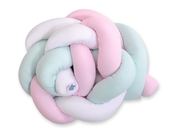 Knot bumper-  white-pink-mint