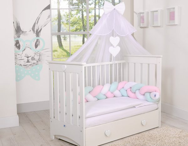 Knot bumper-  white-pink-mint - Image 3