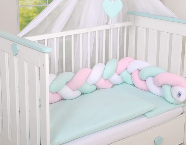 Knot bumper-  white-pink-mint - Image 4