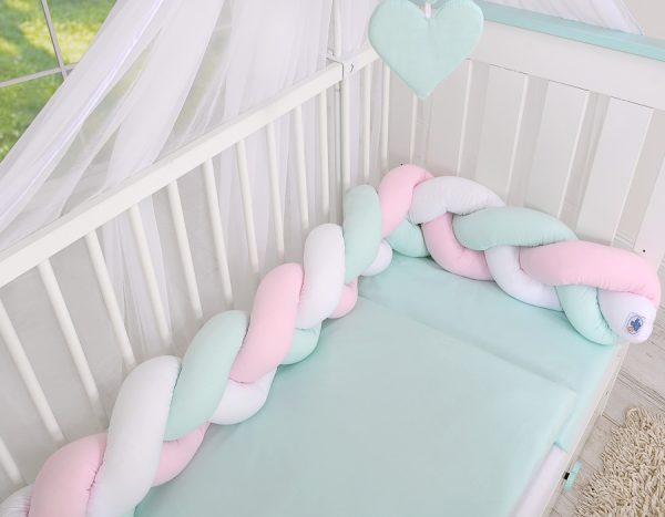 Knot bumper-  white-pink-mint - Image 5