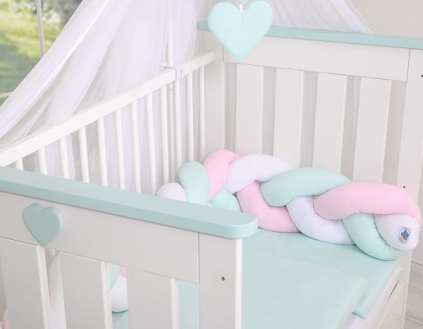 Knot bumper-  white-pink-mint - Image 6
