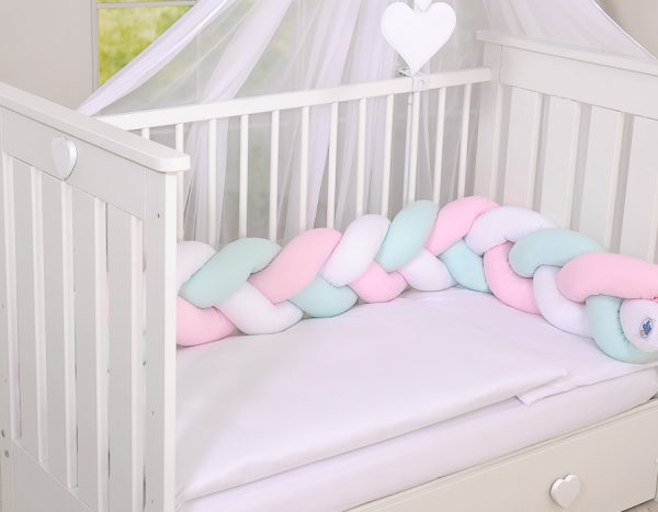 Knot bumper-  white-pink-mint - Image 9