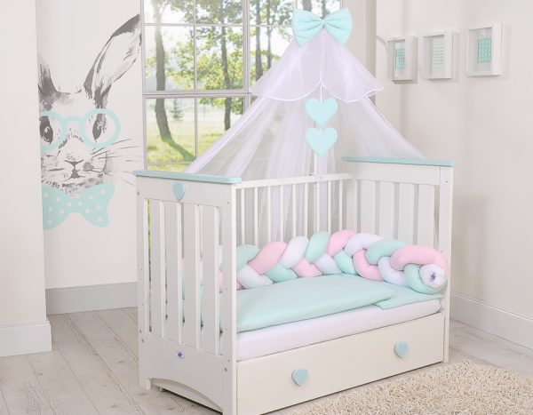 Knot bumper-  white-pink-mint - Image 12