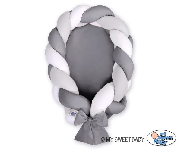 Braided baby nest 2 in 1 - white-gray- anthracite - Image 2