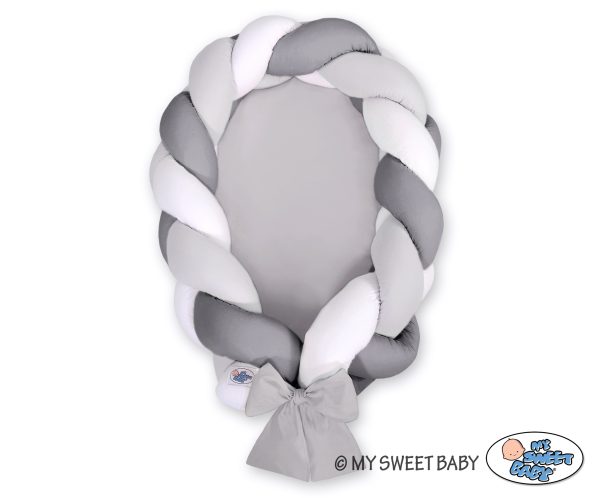 Braided baby nest 2 in 1 - white-gray- anthracite - Image 2