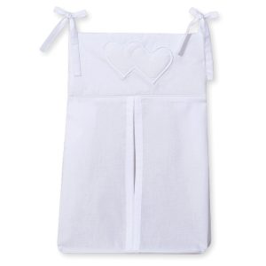 Diaper bag- Hanging Hearts white