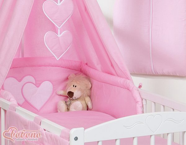 Canopy made of fabric- Hanging Hearts pink - Image 3