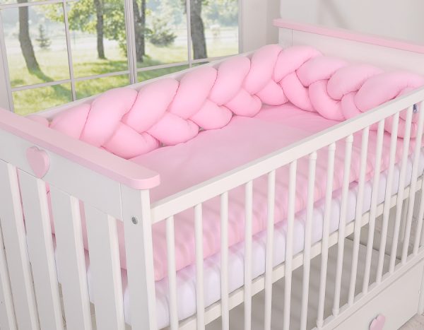 Wooden baby cot 120x60cm Lorenzo III white-pink, with teething rail - Image 7