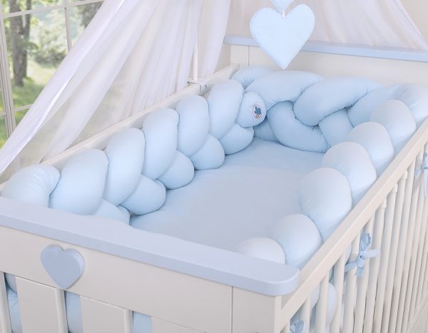 Wooden baby cot120x60cm Lorenzo III white-blue, with teething rail - Image 7