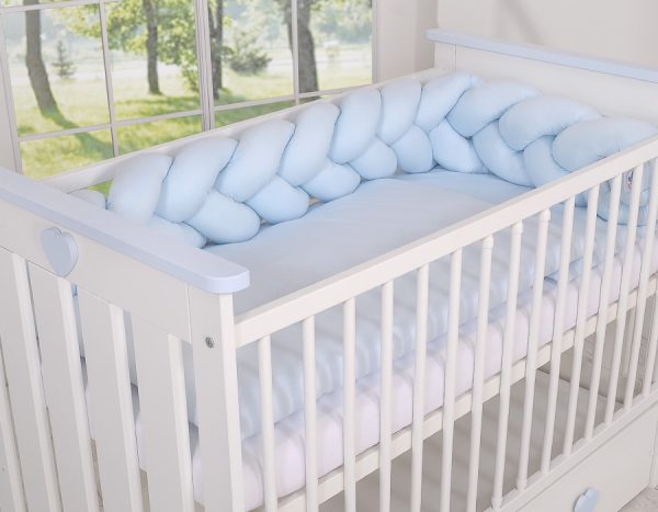 Wooden baby cot120x60cm Lorenzo III white-blue, with teething rail - Image 8
