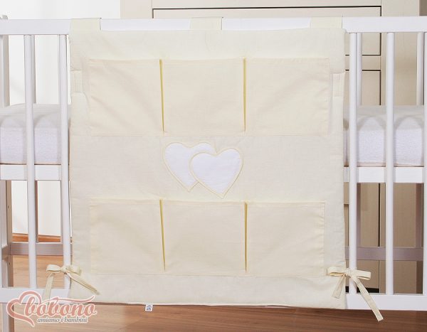Cot tidy- Hanging Hearts cream - Image 2