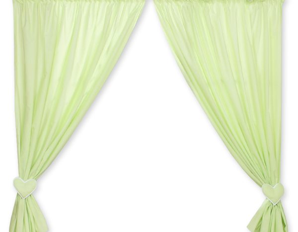 Curtains for baby room- Hanging Hearts green