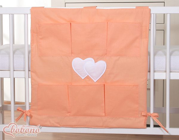 Cot tidy- Hanging Hearts orange - Image 2