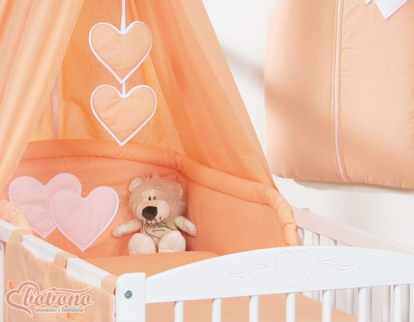 Canopy made of fabric- Hanging Hearts orange - Image 3