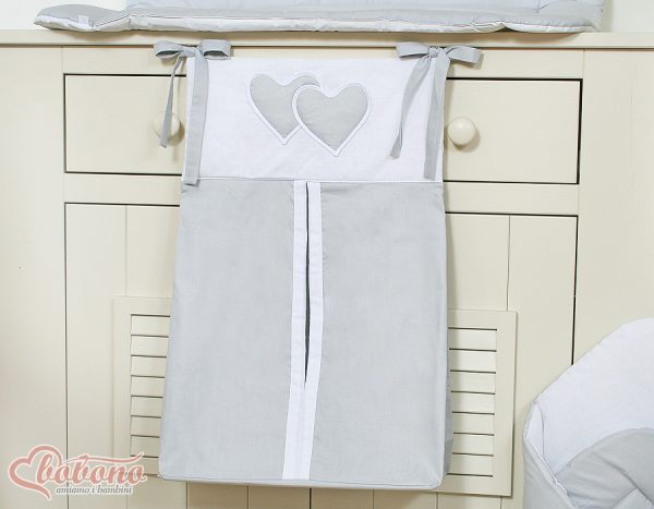 Diaper bag- Hanging Hearts grey - Image 2