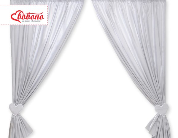 Curtains for baby room- Hanging Hearts gray - Image 4