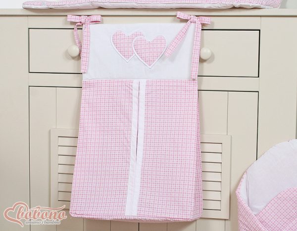 Diaper bag- Hanging Hearts pink checkered - Image 2