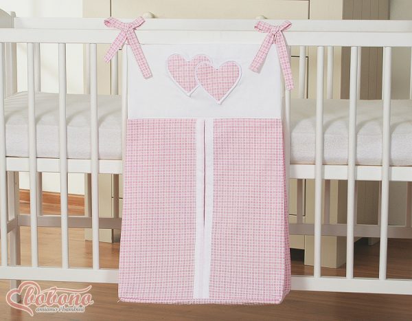 Diaper bag- Hanging Hearts pink checkered - Image 3