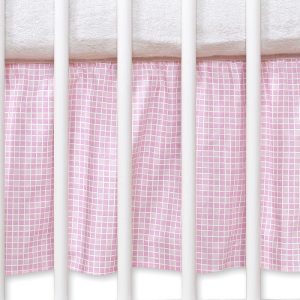 Dust Ruffle-Masking flounce 120x60cm- Hkanging Hearts pink checkered