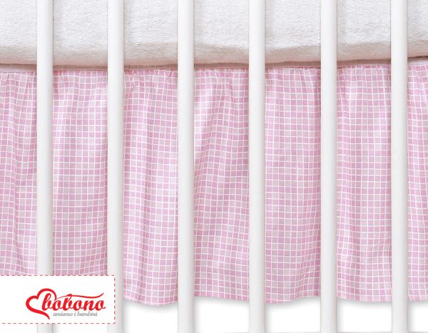 Dust Ruffle-Masking flounce 120x60cm- Hkanging Hearts pink checkered - Image 2