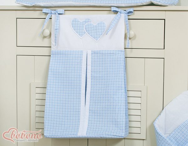 Diaper bag- Hanging Hearts blue checkered - Image 2