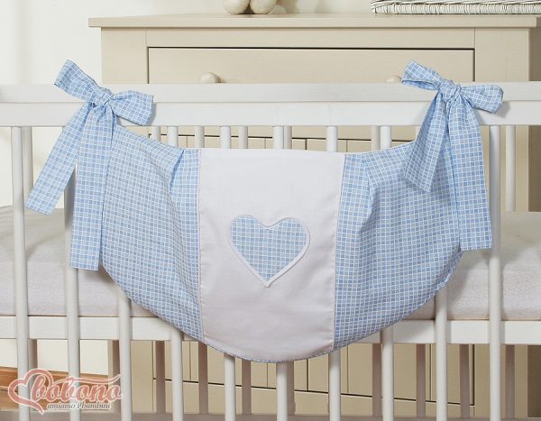 Toys bag- Hanging Hearts blue checkered - Image 2