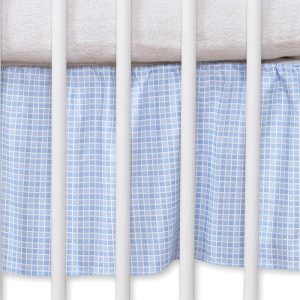 Dust Ruffle-Masking flounce 120x60cm- Hkanging Hearts blue checkered