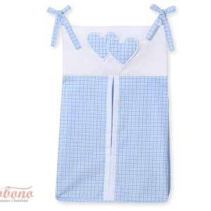 Diaper bag- Hanging Hearts blue checkered